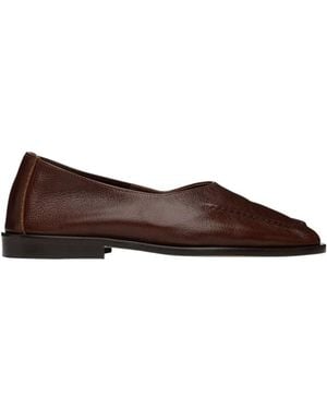 Hereu Juliol Winter Supple Shiny Ballerina Flats - Brown