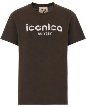 Aniye By Iconica Logo T-Shirt - Brown