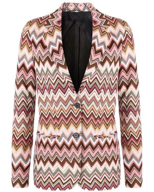 Missoni Zigzag Single Breasted Blazer - Pink