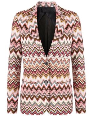 Missoni Zigzag Single Breasted Blazer - Pink