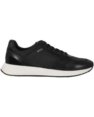 BOSS Boss Round Toe Low-Top Sneakers - Black