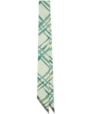 Burberry Kids Checked Scarf - Green