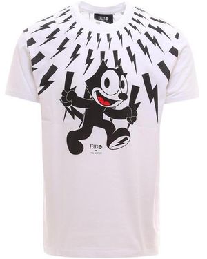 Neil Barrett X Felix The Cat Thunder Bolt T-Shirt - Pink