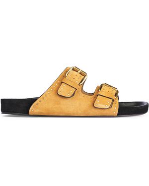 Isabel Marant Buckle Detail Slippers - Metallic
