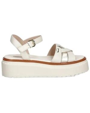 Liu Jo Leather Platform Sandals - White