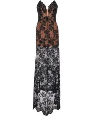 Self-Portrait Embellished Sheer Lace Gown - Multicolour