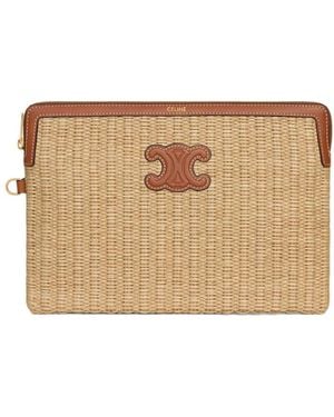 Celine Small Pouch With Strap - Natural