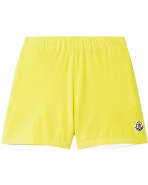 Moncler Terry-Cloth Track Shorts - Yellow