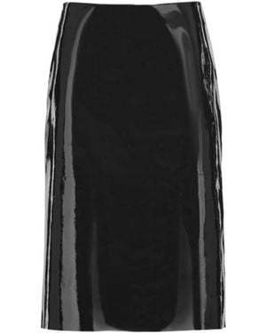 Ferragamo Patent Leather Pencil Skirt - Black