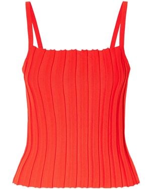 STAUD Skye Ribbed Knit Vest - Red