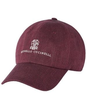 Brunello Cucinelli Logo Embroidered Baseball Cap - Purple