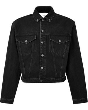 Entire studios Cropped Denim Jacket - Black