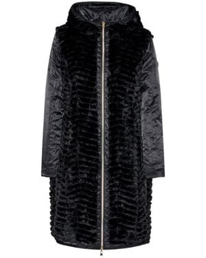 EA7 A Cotton-Padded Suit With A Hooded Jacket - Black