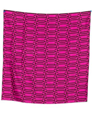 Lanvin Geometric-Pattern Silk Scarf - Pink