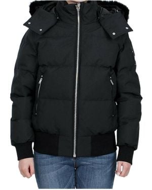 Moose Knuckles Long-Sleeved Down Jacket - Black
