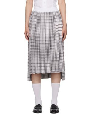 Thom Browne Striped Pleated Skirt - Black
