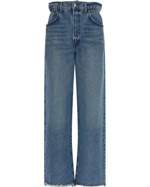 Agolde Lyonne Paperbag Wide-Leg Jeans - Blue