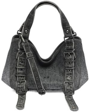 DIESEL D-One Buckled Small Tote Bag - Black