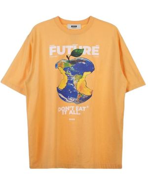 MSGM Short-Sleeved T-Shirt - Orange