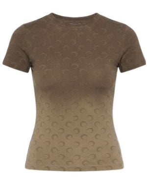 Marine Serre Faded Moon Baby Fit T-Shirt - Green