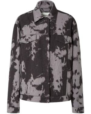 Fendi Animalier Ff Denim Jacket - Grey