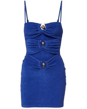 Christopher Esber Cutout Cotton-Blend Terry Minidress - Blue