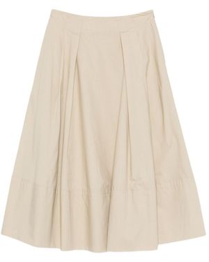 Woolrich Pleated Poplin Maxi Skirt - Natural