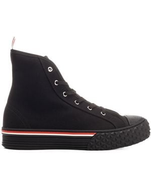 Thom Browne Rwb Striped Lace-Up Trainers - Black