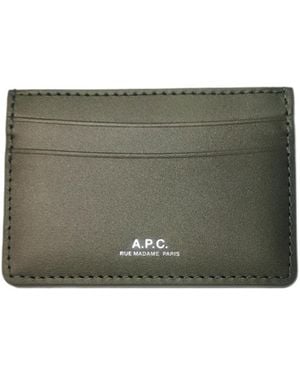 A.P.C. André Logo Embossed Cardholder - Grey