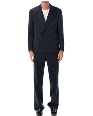 Lardini Double-Breasted Peak-Lapel Suit - Blue