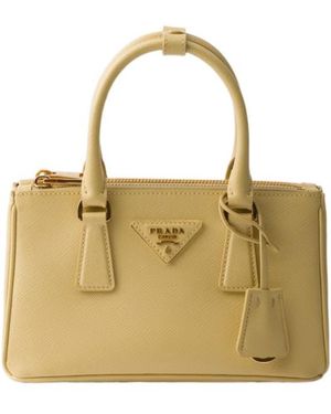 Prada Galleria Mini Saffiano Leather Bag - Metallic