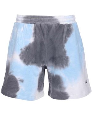 MSGM Tie-Dye Print Track Shorts - Blue
