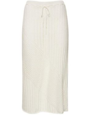 GIMAGUAS Openwork Knit Midi Skirt - White