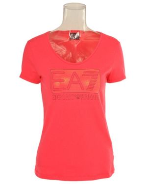 EA7 Item O-Neck Short-Sleeved T-Shirt - Red