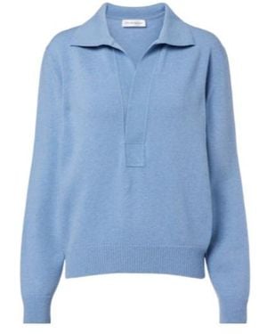 Victoria Beckham Long-Sleeved Polo Shirt - Blue