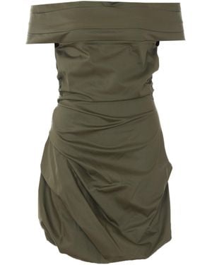 Aniye By Draped Off-Shoulder Mini Dress - Green