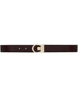 Saint Laurent Logo Engraved Reversible Belt - White