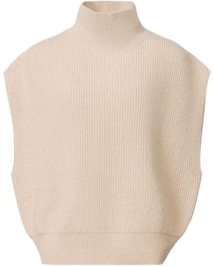 Fabiana Filippi High-Neck Knitted Vest - Natural