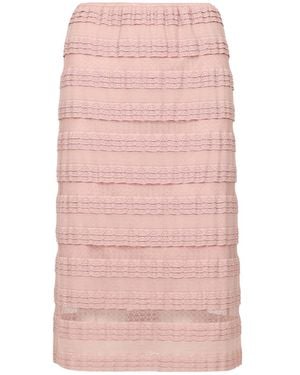 N°21 Lotus Leaf Trimmed Skirt - Pink