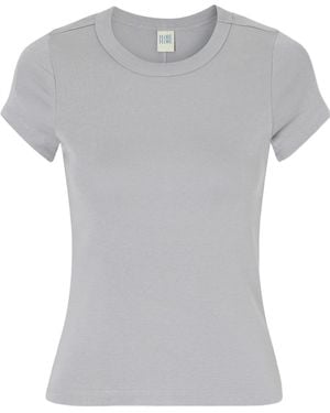 Flore Flore Car Baby Tee Ribbed Organic Cotton-Jersey T-Shirt - Grey