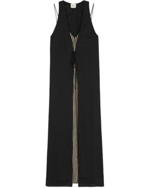 Alysi Combined Long Dress - Black