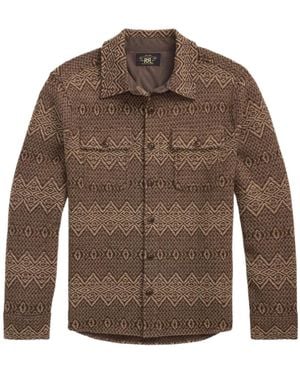 RRL Patterned-Jacquard Shirt - Brown