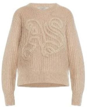 AllSaints Chain Logo Knitted Jumper - Natural