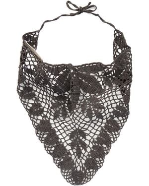 Magda Butrym Crocheted Cotton Scarf - Black