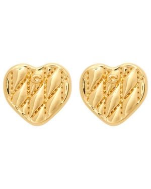 COACH Quilted Heart Earrings - Metallic