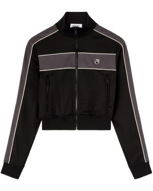 Ambush Zip-Up Striped Sweatshirt - Black