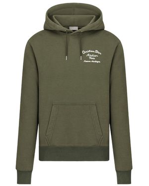 Dior Homme Logo Embroidered Drawstring Hoodie - Green