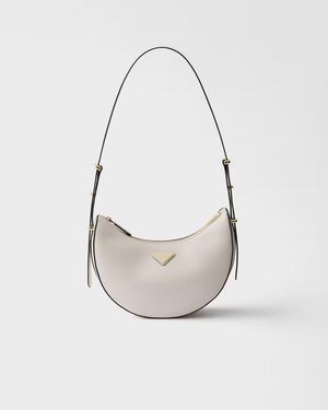 Prada Arqué Small Leather Shoulder Bag - White