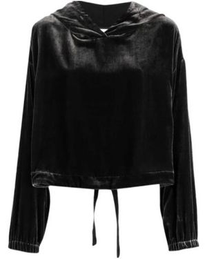 Aspesi Velvet Hooded Jumper - Black