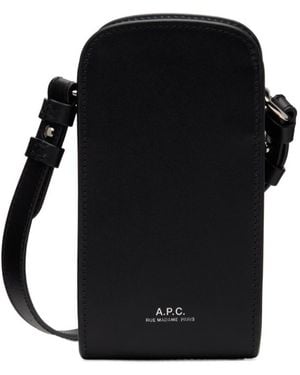 A.P.C. James Leather Mini Bag - Black